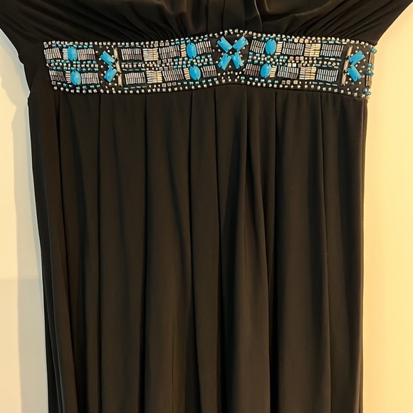 WHITE HOUSE BLACK MARKET strapless dress with turquoise  beading - Picture 3 of 4